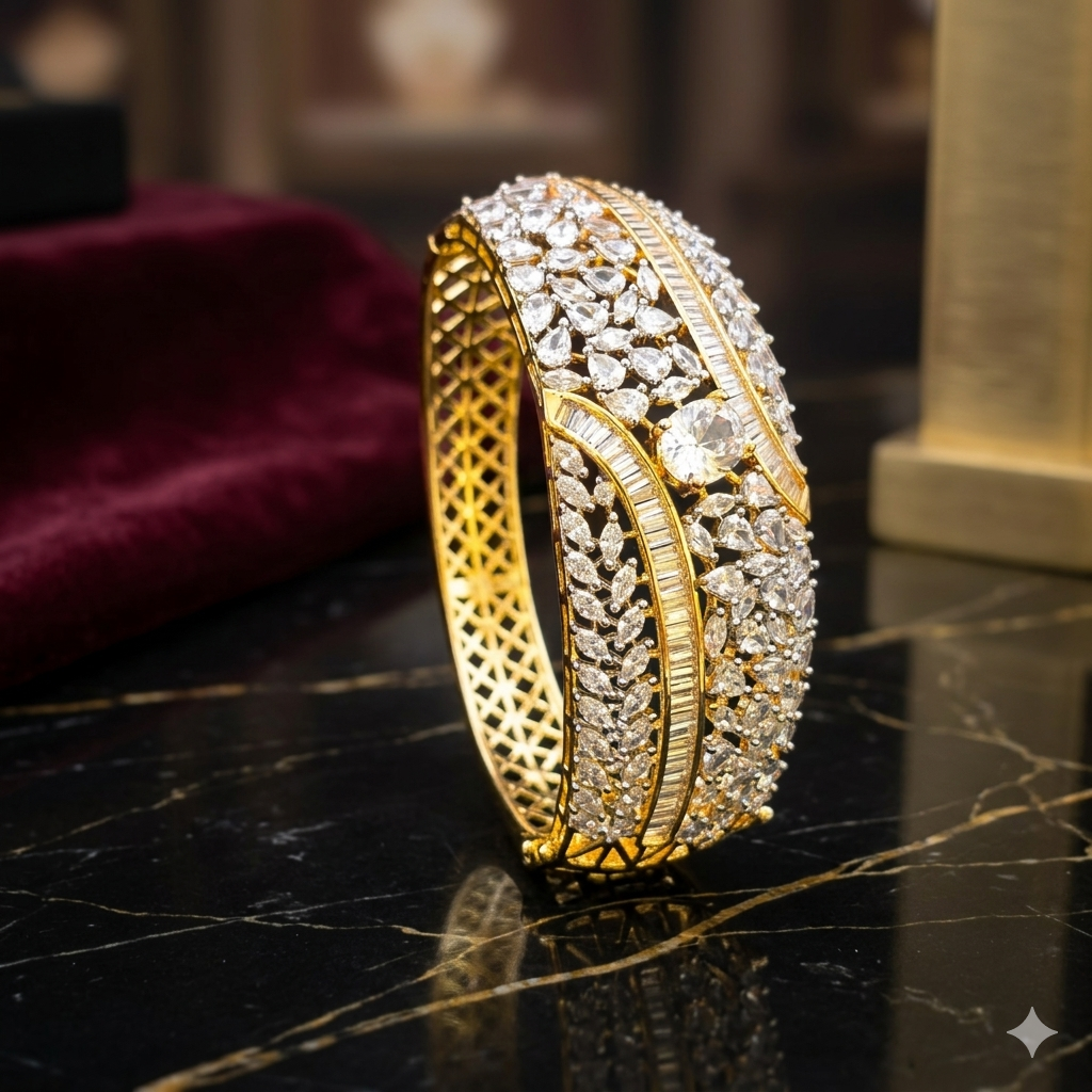 Duo-Tone Celestial Orbital Starburst Bracelet | سوار النجوم المداري الفاخر بلونين
