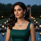 "Monarch" Blue Butterfly & Sapphire Simulant Necklace & Earrings Set | طقم مجوهرات الفراشة الأزرق