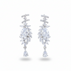 Sparkling Zirconia Bridal Necklace & Earring Set - Silver Plated