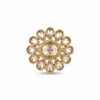 Manruya Traditional Kundan Floral Ring - خاتم كوكتيل منرويا بتصميم وردة الكوندان