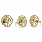 Victorian Pear Stone Statement Ring for Women | خاتم نسائي فاخر بلون فيكتوري وحجر كمثري