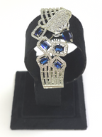 Elegant Silver Blue Cubic Zirconia Bracelet – Party & Festive Collection