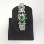 Elegant Green Cubic Zirconia Kada – Sophisticated Party Collection