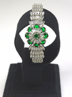Elegant Green Cubic Zirconia Kada – Sophisticated Party Collection