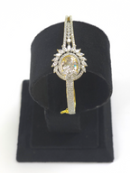 Elegant Dual-Tone Cubic Zirconia Kada – Classic Formal & Casual Wear