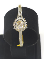 Elegant Dual-Tone Cubic Zirconia Kada – Classic Formal & Casual Wear