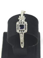 Premium Blue Stone Cubic Zirconia Kada – Modern Elegant Design