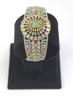 Exquisite Green Stone Spiral Kada – Elegant Wedding Collection