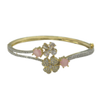 Elegant Pink & Clear Cubic Zirconia Kada – Versatile Party & Casual Wear