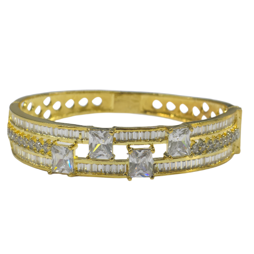 Radiant Golden Cubic Zirconia Bracelet – Wedding & Everyday Elegance