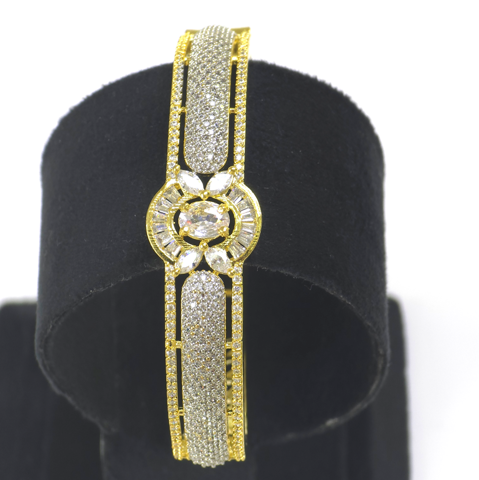 Elegant Silver Cubic Zirconia Band Bracelet – Everyday & Formal Wear
