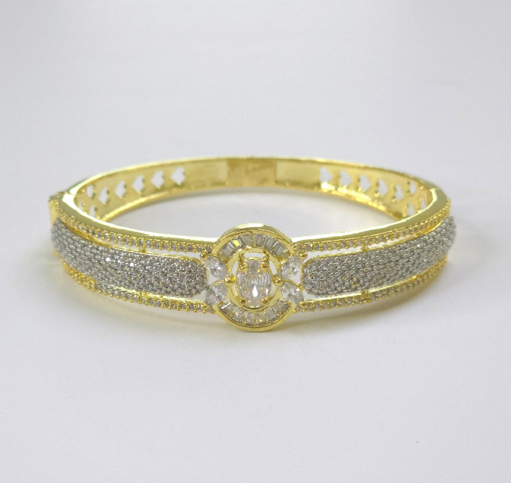 Elegant Silver Cubic Zirconia Band Bracelet – Everyday & Formal Wear