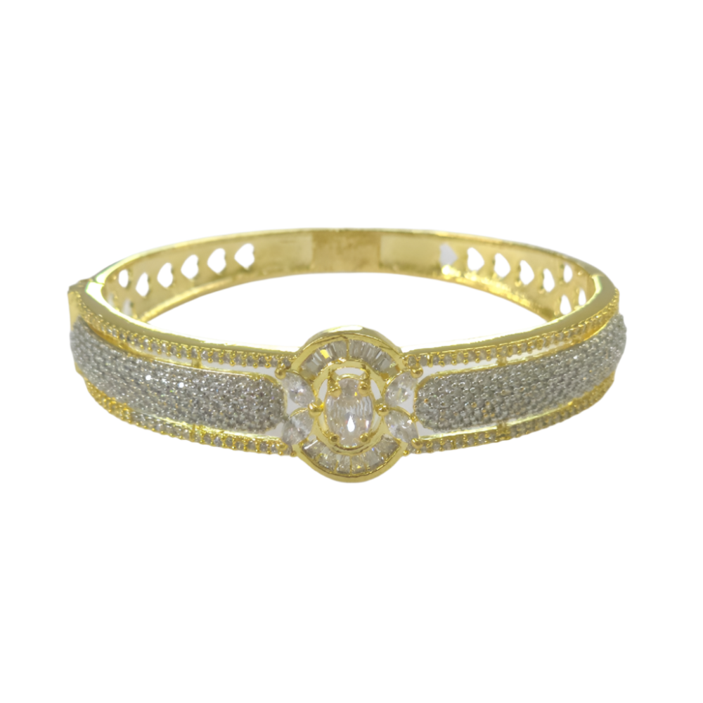 Elegant Silver Cubic Zirconia Band Bracelet – Everyday & Formal Wear