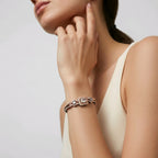 Vintage Rose Gold Oxidized Cubic Zirconia Bracelet | سوار الزركون الفاخر بلون الروز جولد المؤكسد