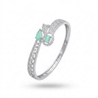 Ethereal Mint Serenity Silver-Tone Bracelet | سوار الرقي الفضي بأحجار النعناع الهادئة