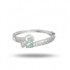 Ethereal Mint Serenity Silver-Tone Bracelet | سوار الرقي الفضي بأحجار النعناع الهادئة