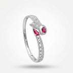 Silver Radiance Ruby-Stone Starburst Bracelet | سوار النجوم الفضي بأحجار الياقوت المتلألئة