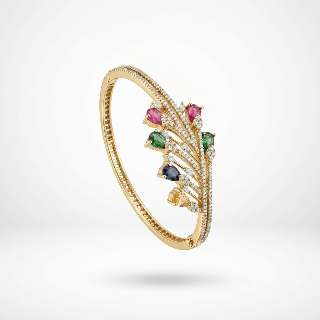 Royal Victorian Heritage Emerald & Ruby-Tone Bracelet | سوار التراث الفيكتوري الملكي بأحجار الزمرد والياقوت