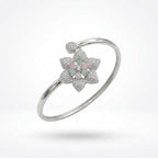 Botanical Radiance Silver-Tone Floral Bracelet | سوار الزهور الفضي بتألق الطبيعة