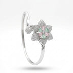 Botanical Radiance Silver-Tone Floral Bracelet | سوار الزهور الفضي بتألق الطبيعة