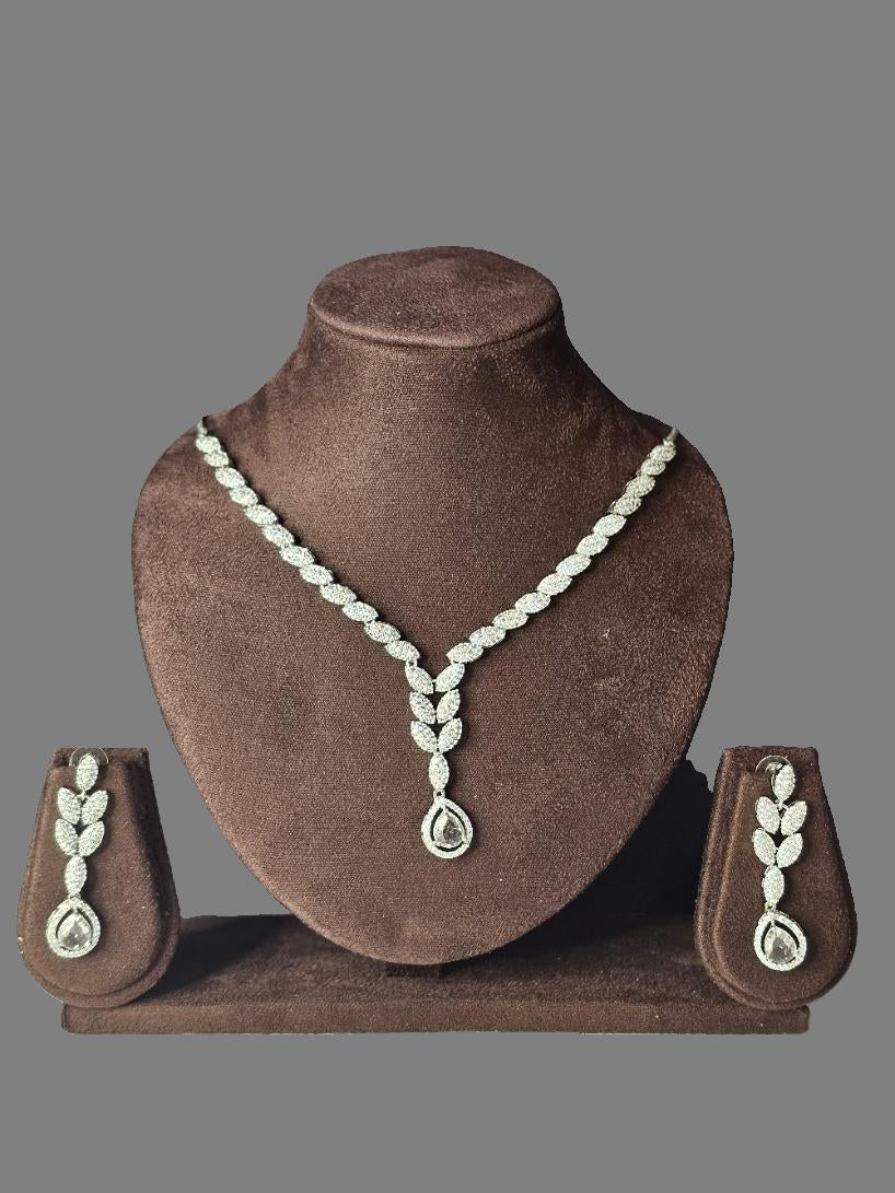 CZ NE0001 NECKLACE AND EARRING SET