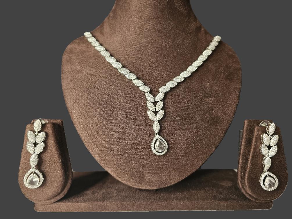 CZ NE0001 NECKLACE AND EARRING SET