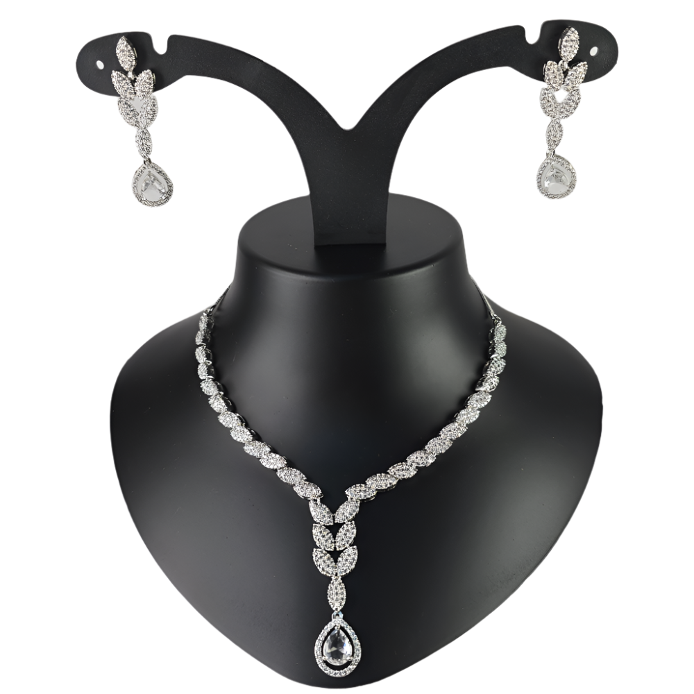 Radiant Cubic Zirconia Necklace & Earring Set – Party & Occasion Wear