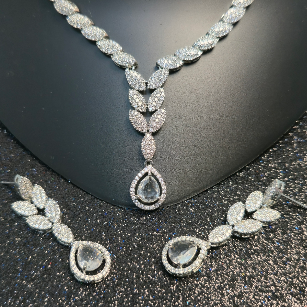 Radiant Cubic Zirconia Necklace & Earring Set – Party & Occasion Wear