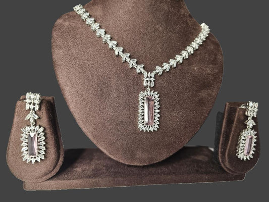 CZ NE0002-1 NECKLACE WITH EARRING SET