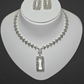 Elegant Cubic Zirconia Necklace & Earring Set – Timeless Party Collection