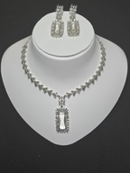 Elegant Cubic Zirconia Necklace & Earring Set – Timeless Party Collection