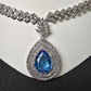 Exquisite Blue Gemstone Cubic Zirconia Half-Set – Elegant Party Collection