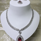 Elegant Red Cubic Zirconia Half-Set – Party & Wedding Collection