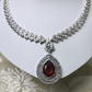 Elegant Red Cubic Zirconia Half-Set – Party & Wedding Collection