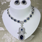 Exquisite Blue Cubic Zirconia Necklace Set – Luxury Party Collection