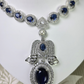 Exquisite Blue Cubic Zirconia Necklace Set – Luxury Party Collection
