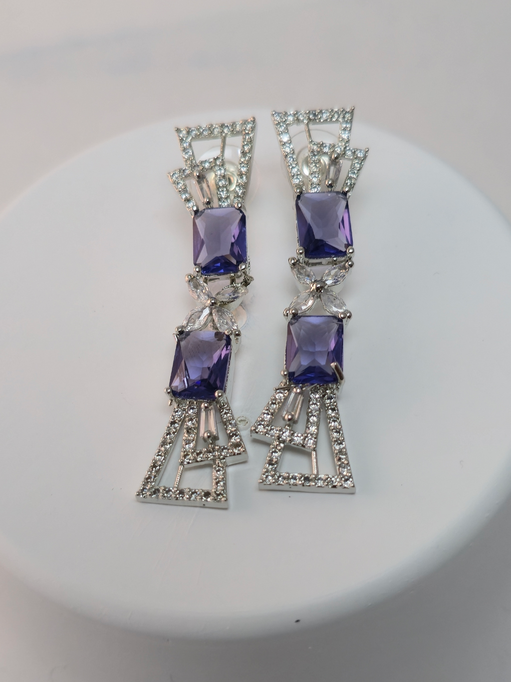 Exquisite Purple Cubic Zirconia Necklace – Modern Party Collection