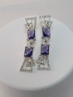 Exquisite Purple Cubic Zirconia Necklace – Modern Party Collection