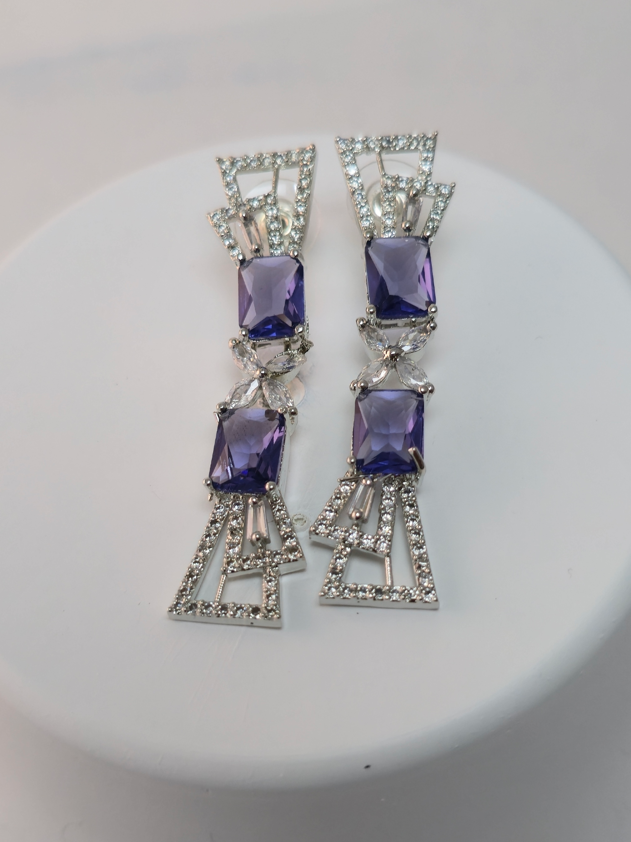 Exquisite Purple Cubic Zirconia Necklace – Modern Party Collection