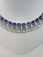 Exquisite Purple Cubic Zirconia Necklace – Modern Party Collection