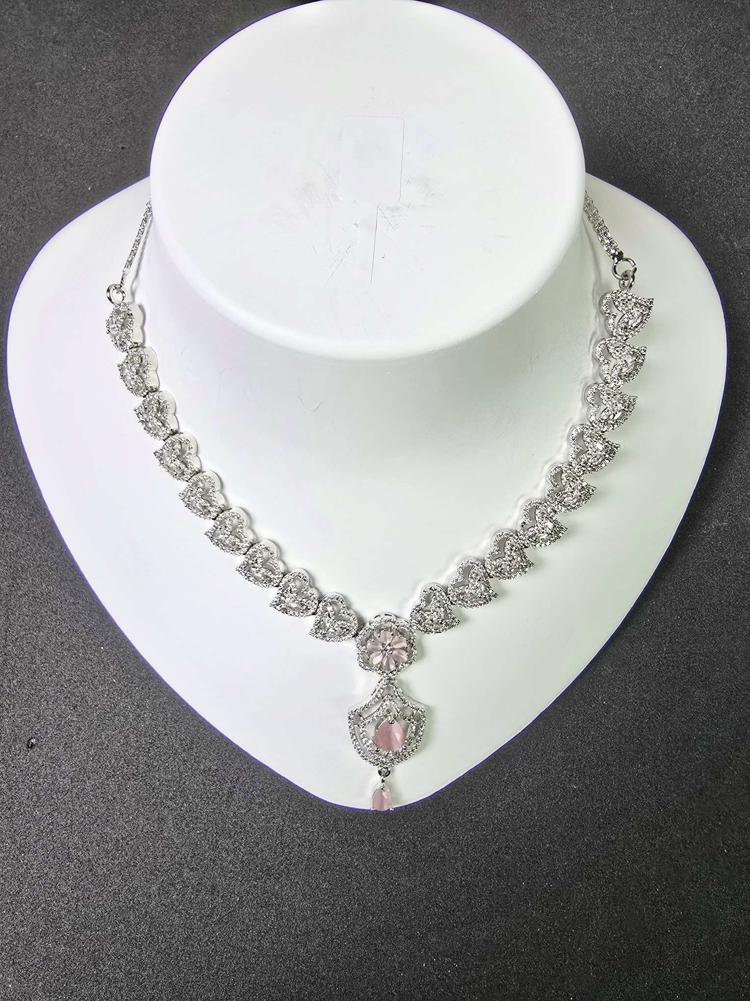 Elegant Pink Cubic Zirconia Necklace – Refined Party Collection
