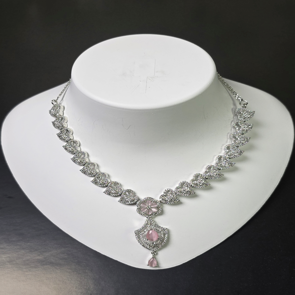 Elegant Pink Cubic Zirconia Necklace – Refined Party Collection