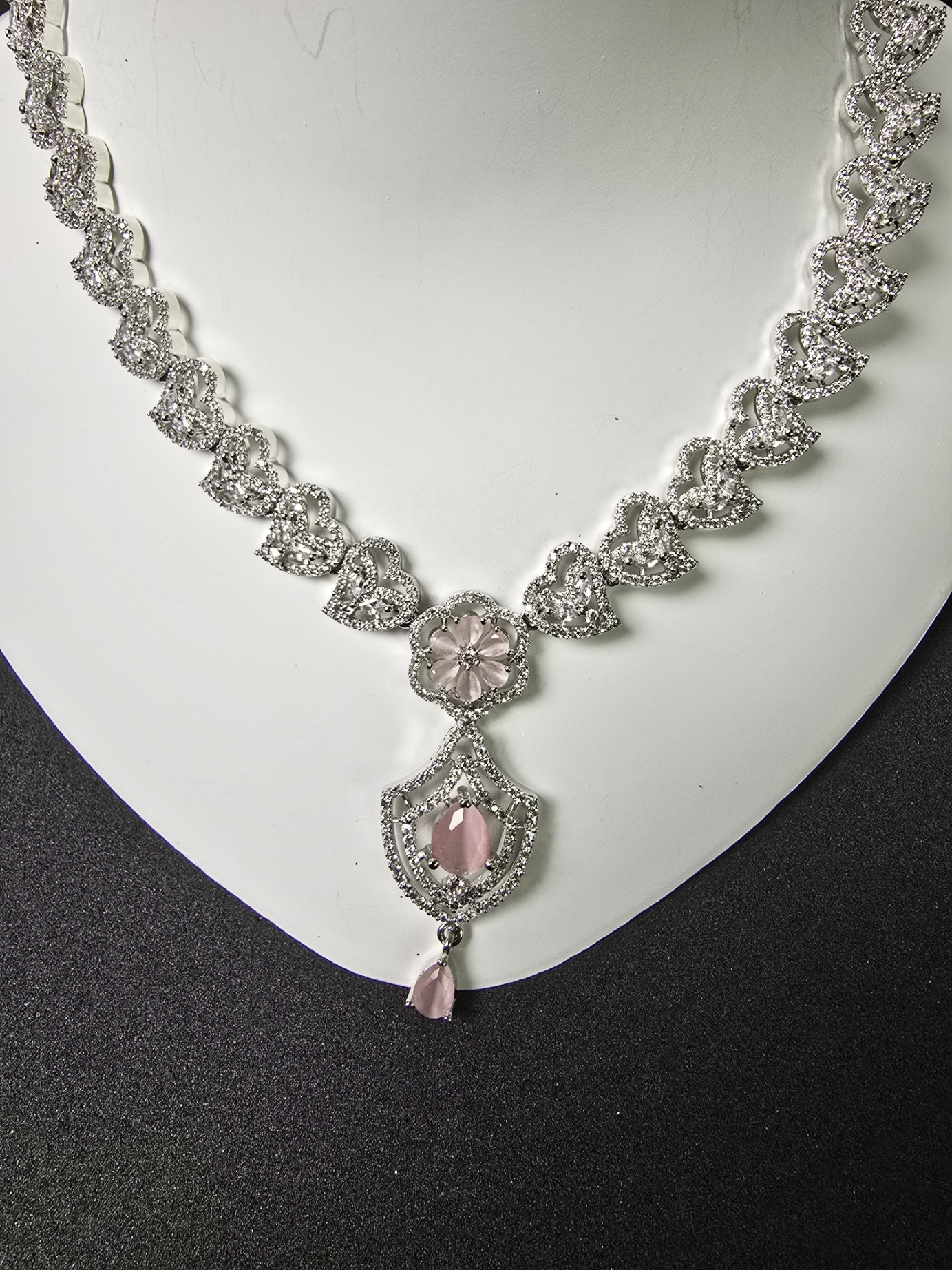 Elegant Pink Cubic Zirconia Necklace – Refined Party Collection