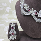 Exquisite Red Cubic Zirconia Petal Necklace – Elegant Wedding & Party Jewelry