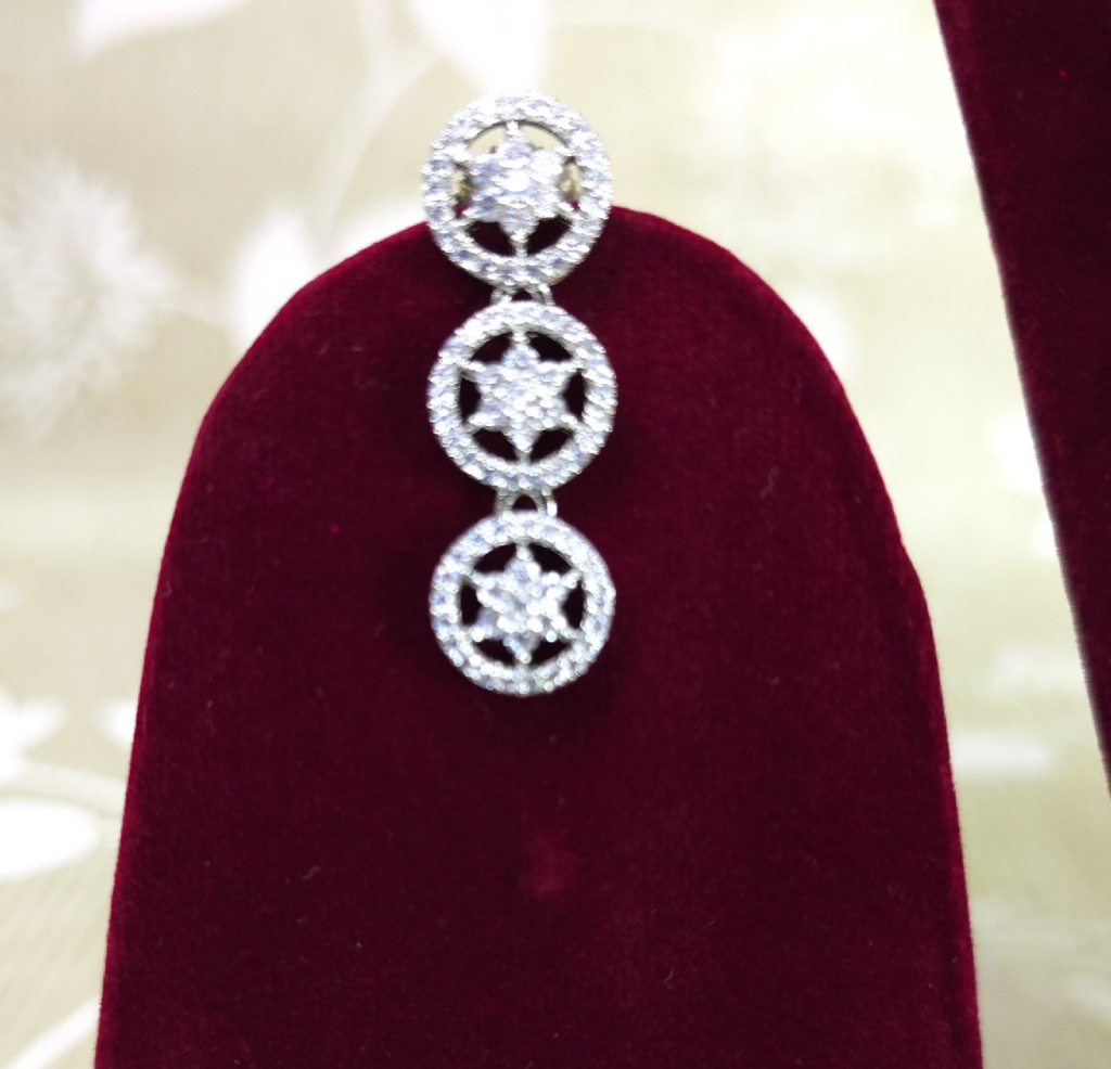 Elegant Silver Cubic Zirconia Half Set – Necklace, Earrings & Ring