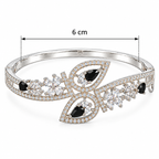 Elegant Crystal Floral Cuff Bracelet | سوار كف أنيق بتصميم زهري مرصع بالكريستال
