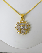 Exquisite Golden Cubic Zirconia Pendant Set