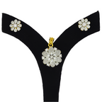 Elegant Golden Cubic Zirconia Pendant Set