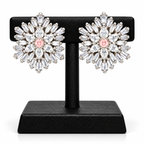 Starburst Crystal Stud Earrings with Pink Centre Stone | أقراط كريستالية بتصميم النجمة وحجر وردي مركزي