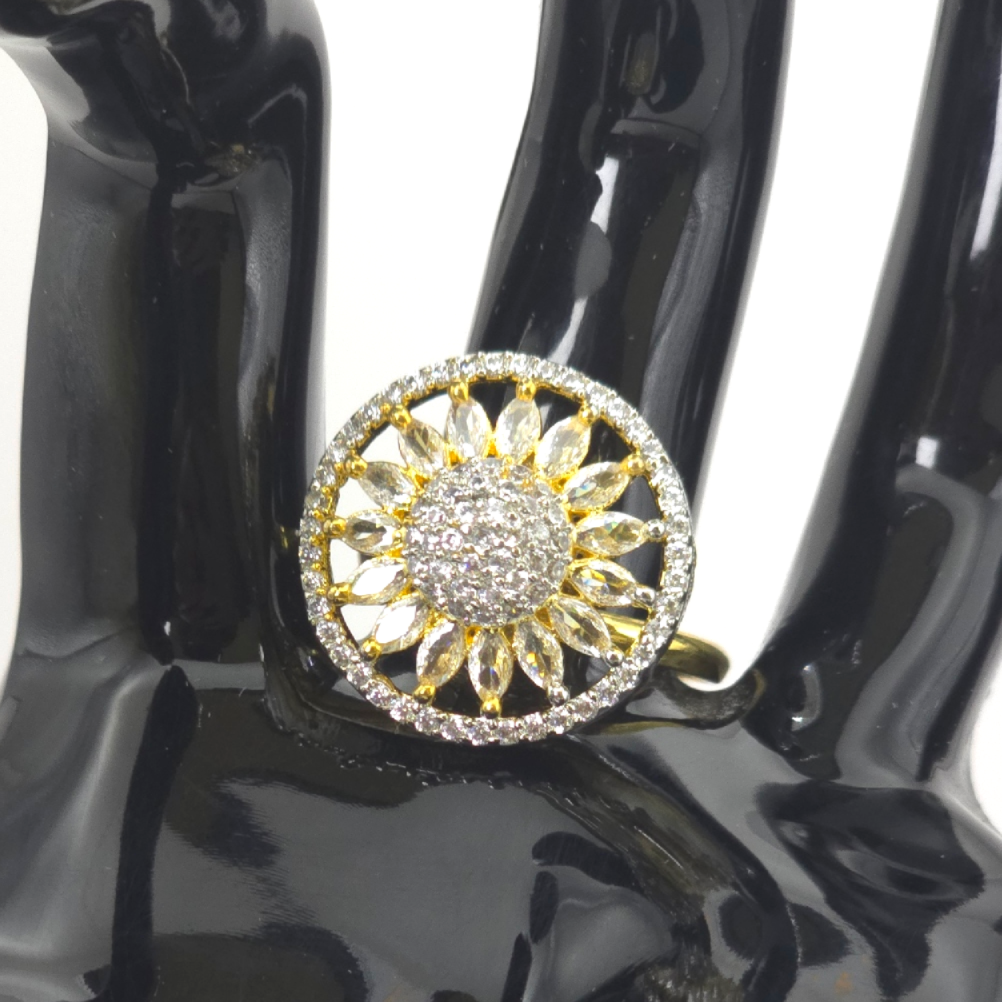 Exquisite Golden Cubic Zirconia Ring